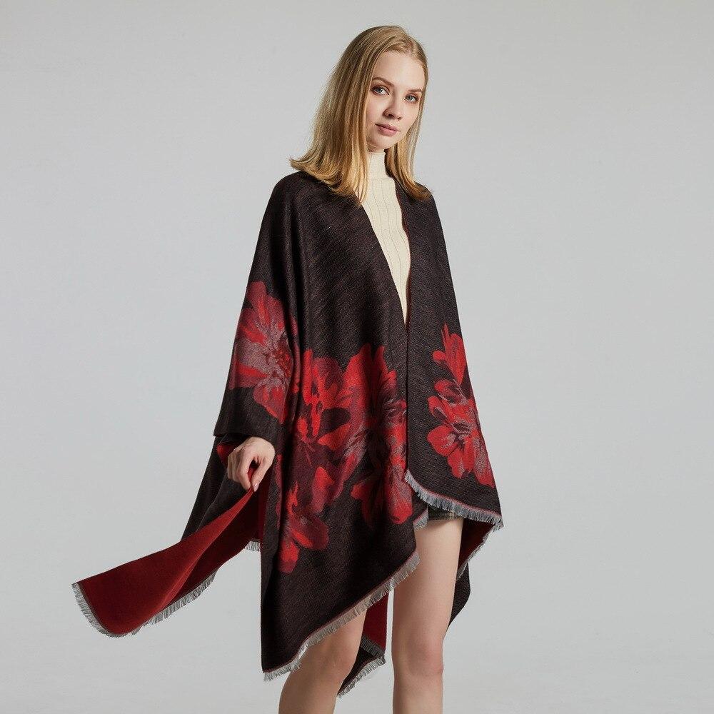 Poncho Femme Fleurs