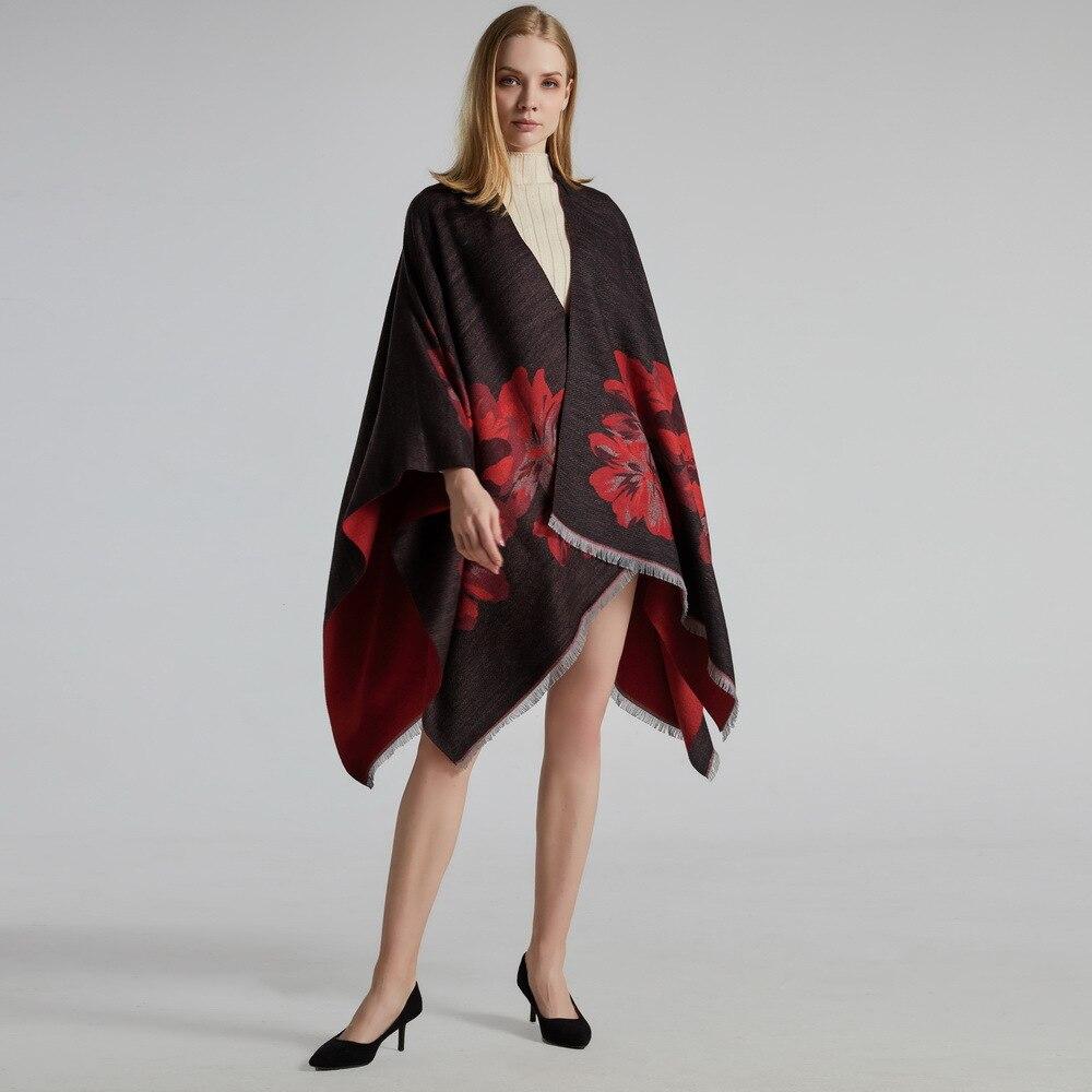 Poncho Femme Fleurs