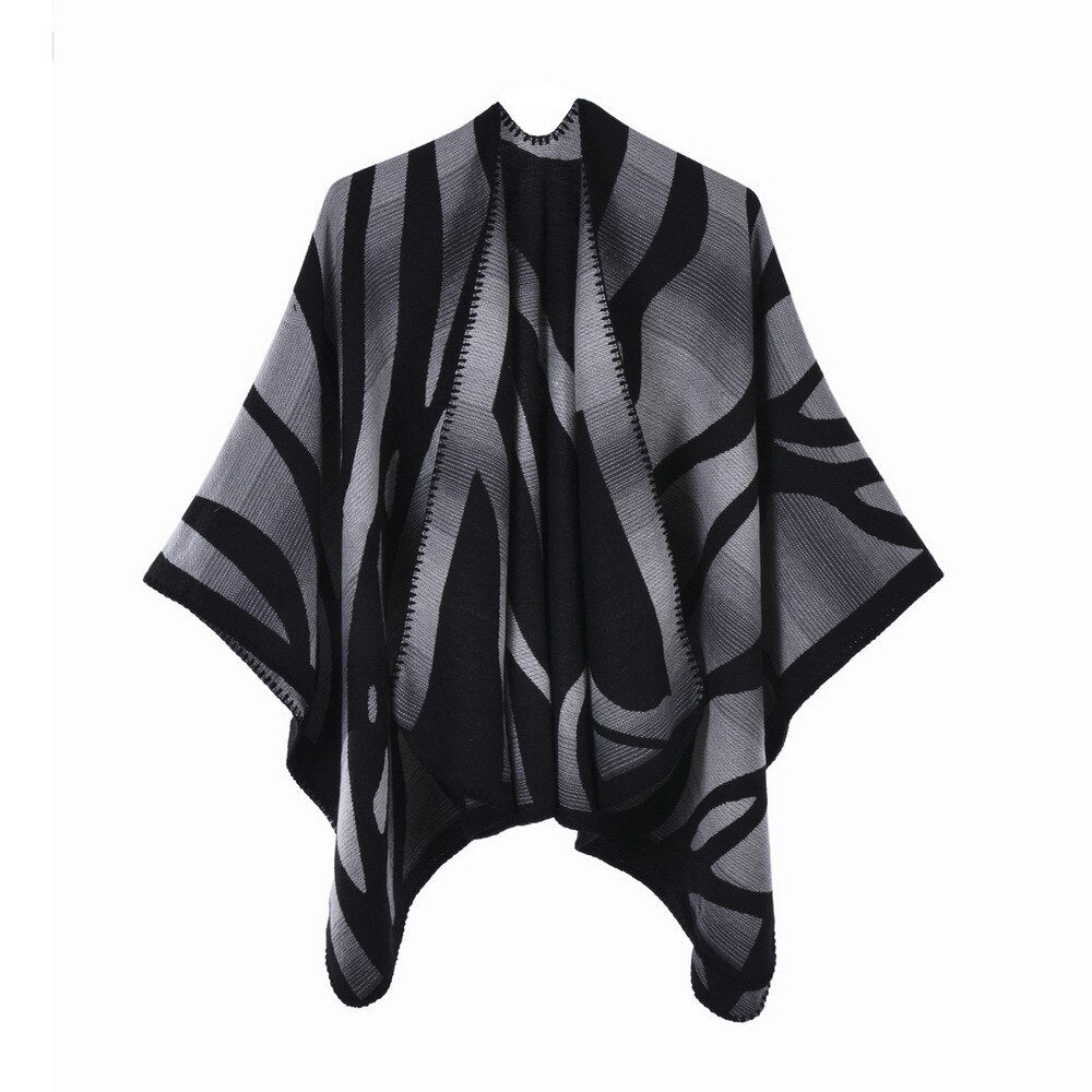 Poncho Femme Wild - noir