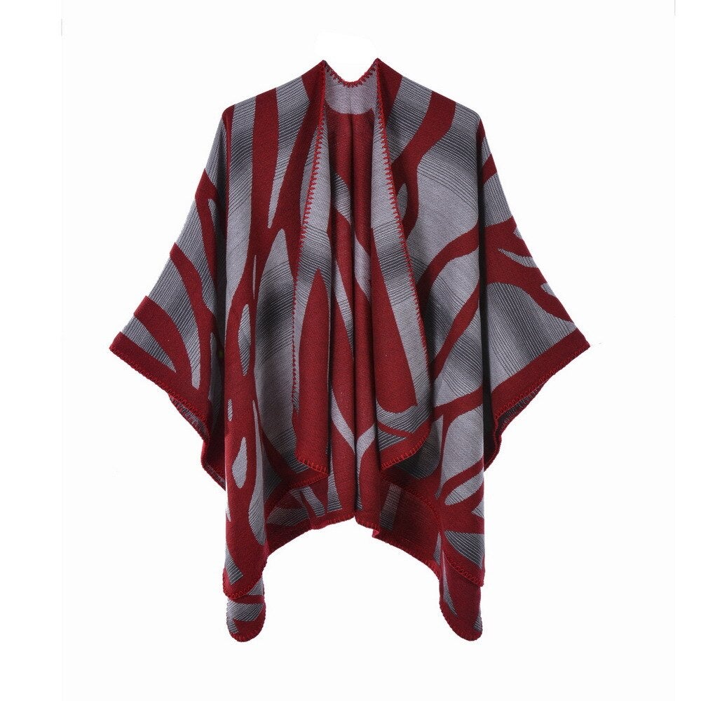 Poncho Femme Wild - rouge