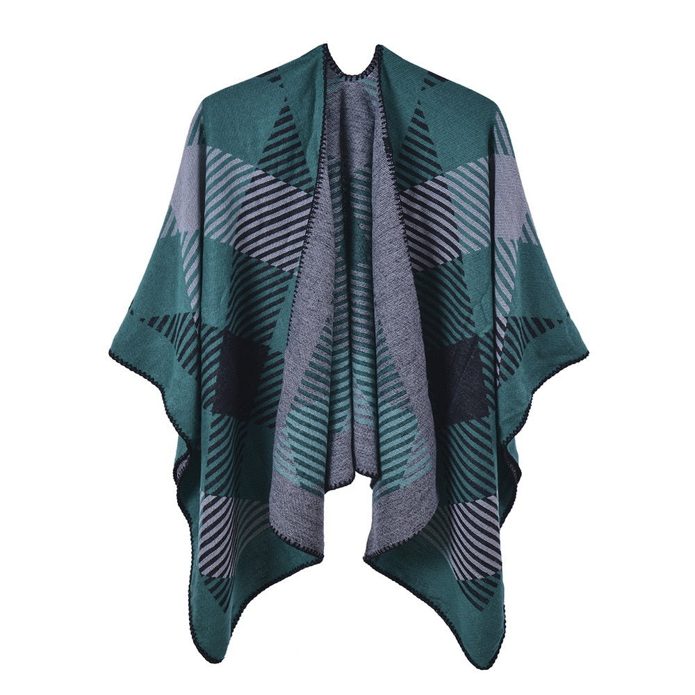 Poncho femme Carreaux - 2 / Unique