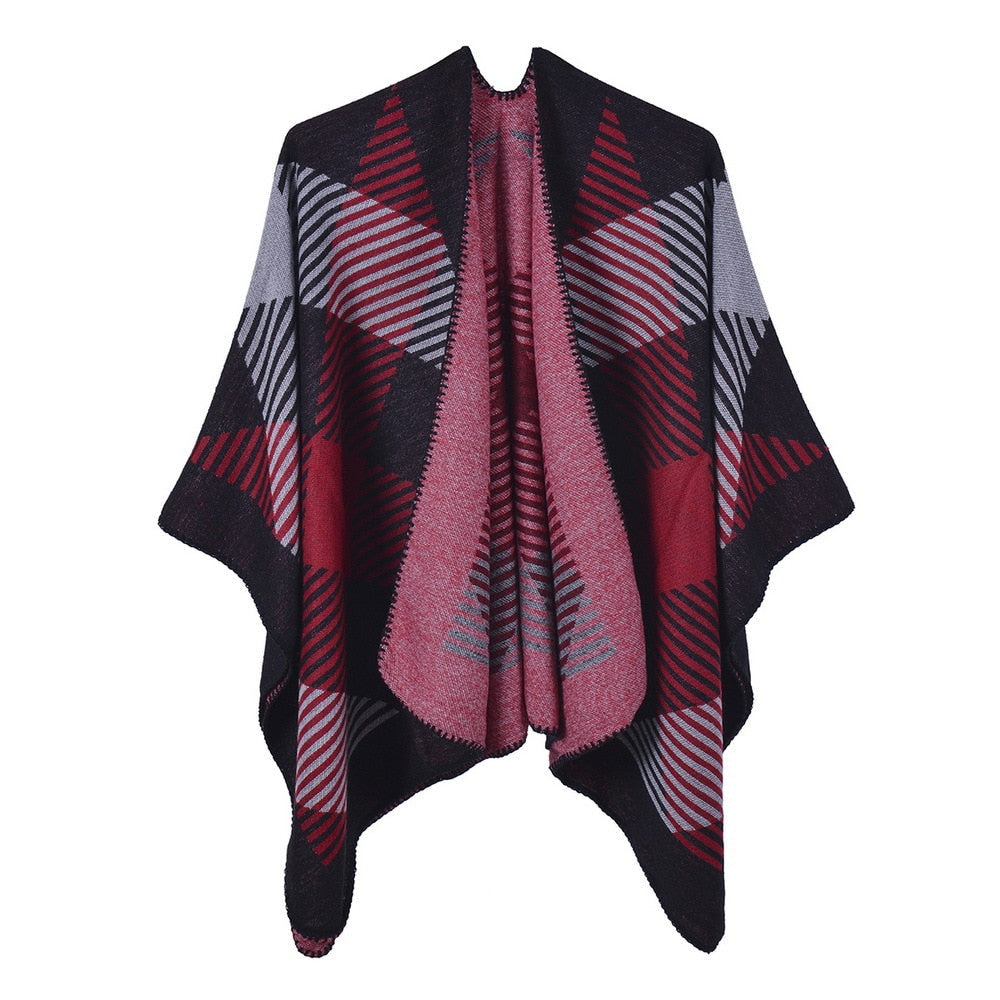 Poncho femme Carreaux - 4 / Unique