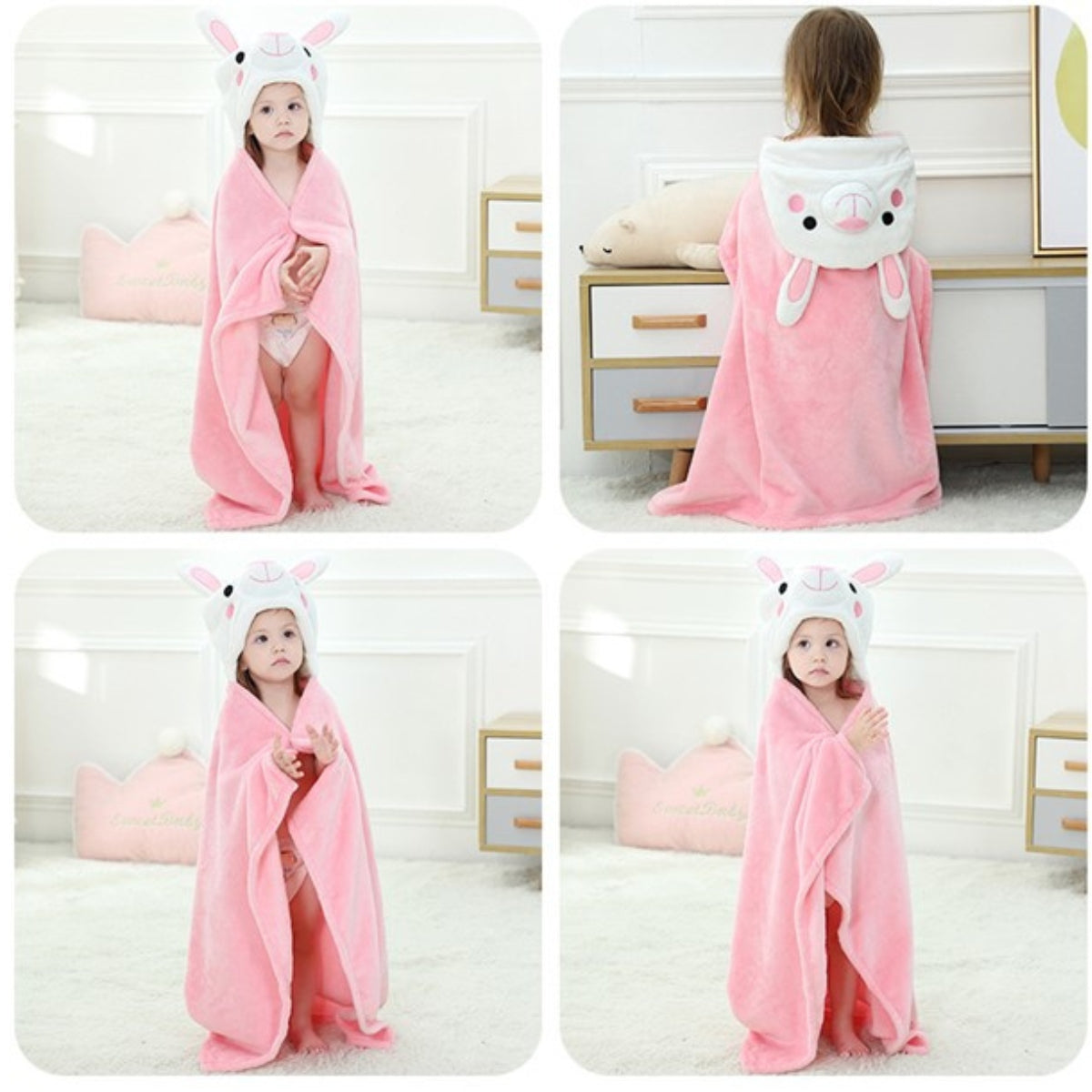 Poncho Bain Bébé Lapin - lapin / 70x100 cm