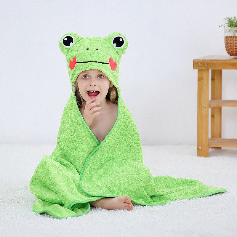 Poncho Bain Enfant Grenouille - grenouille / 70x120 cm