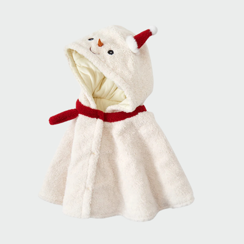 Poncho Bébé Bonhomme de Neige