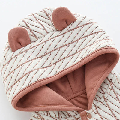 Poncho Bébé Marron & Blanc