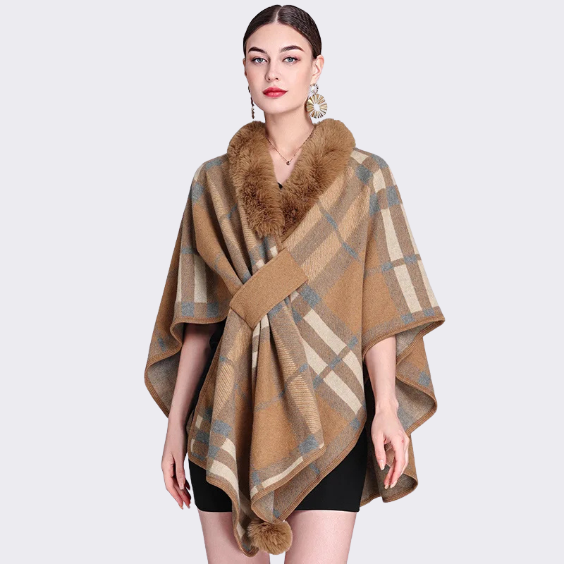 Poncho Ecossais Femme