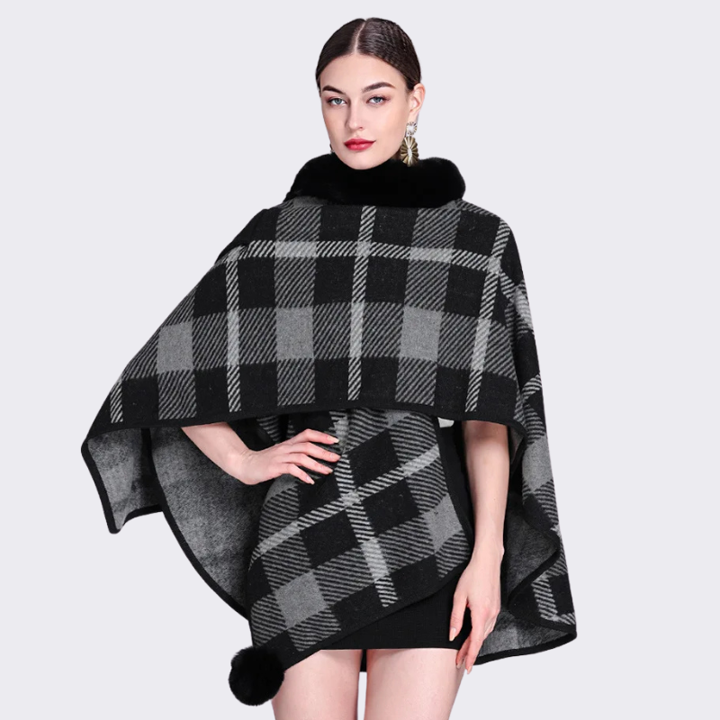 Poncho Ecossais Femme