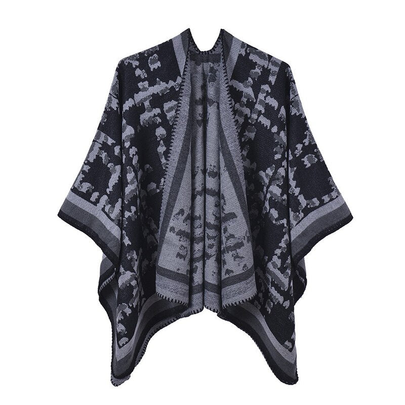 Poncho Femme Vintage - Noir / Unique