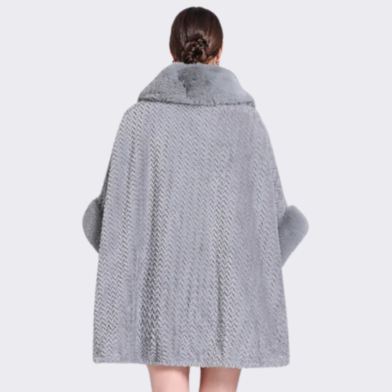 Poncho Fausse Fourrure Femme