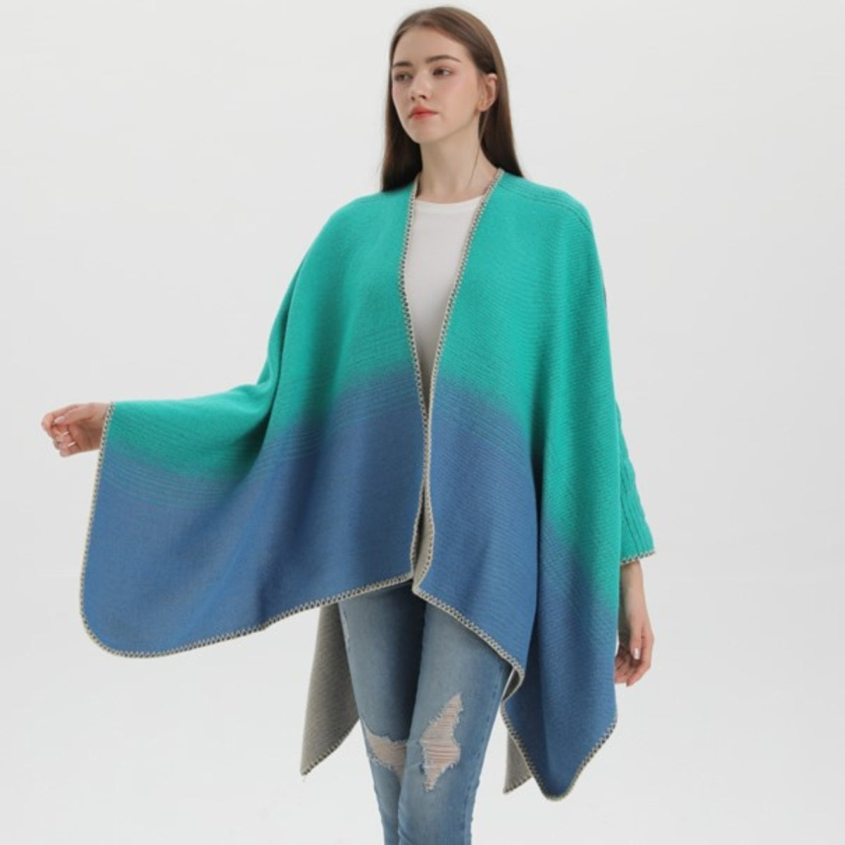 Poncho Femme Bleu - Bleu / Unique