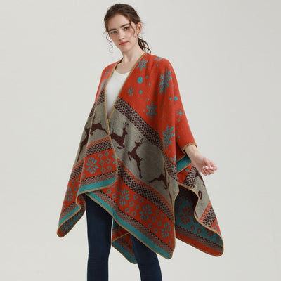 Poncho femme Cerf