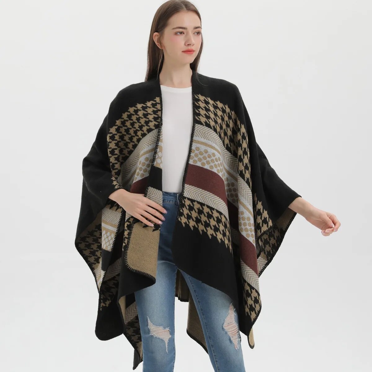 Poncho femme hiver sale