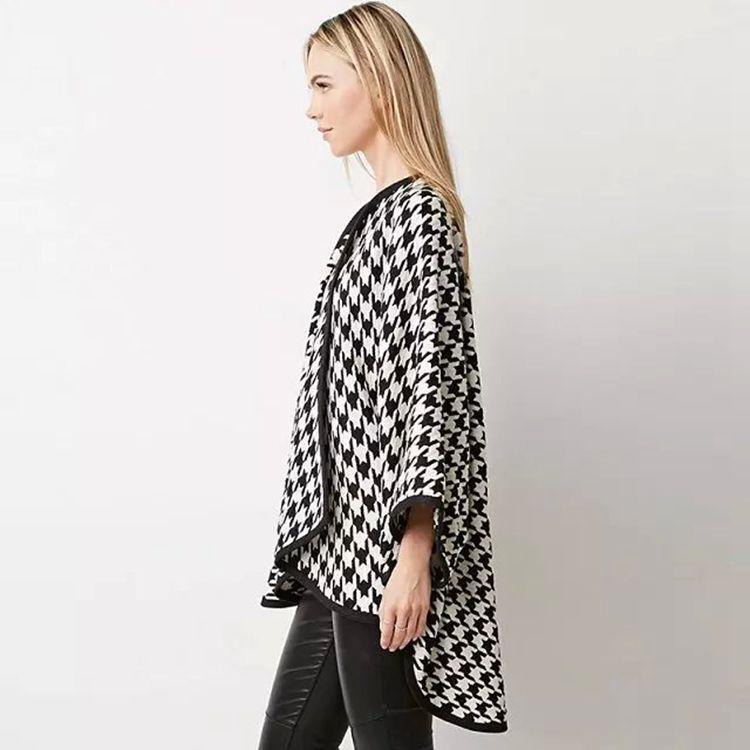 Poncho Femme Noir et Blanc - Noir & Blanc
