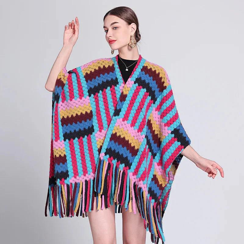 Poncho Femme Multicolore - multicolore / unique