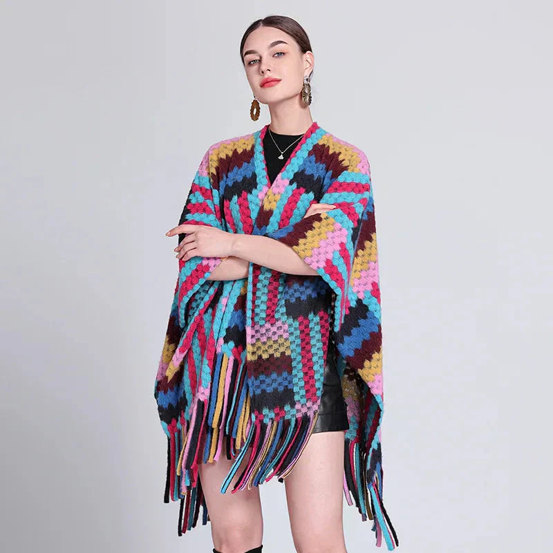 Poncho Femme Multicolore - multicolore / unique