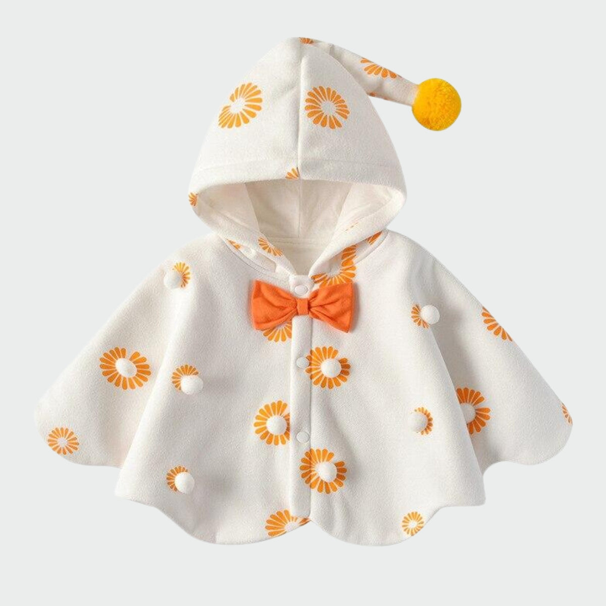 Poncho Fille Blanc Capuche - Blanc / 18-24 mois