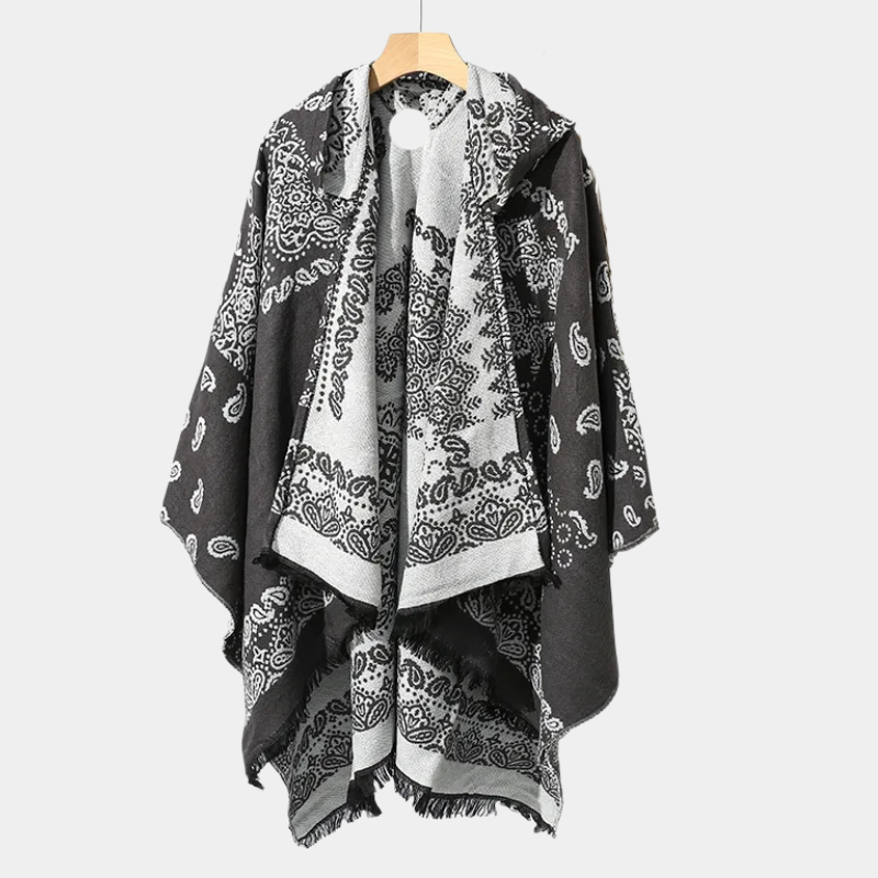 Poncho Homme avec Capuche - gris