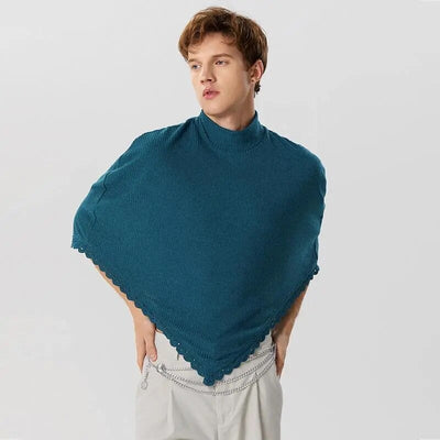 Poncho Homme Col Roulé