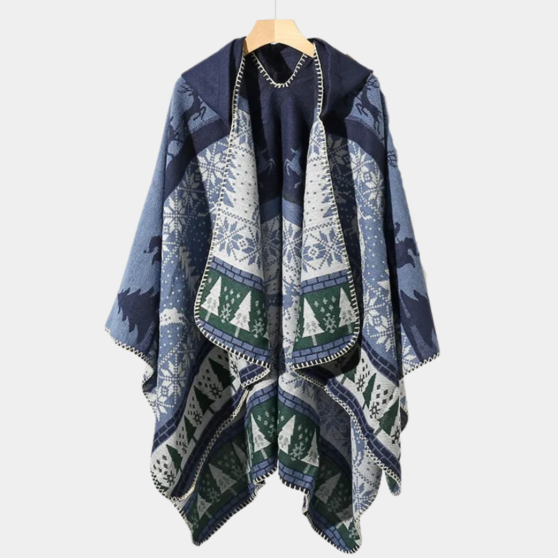 Poncho Homme Hiver - bleu