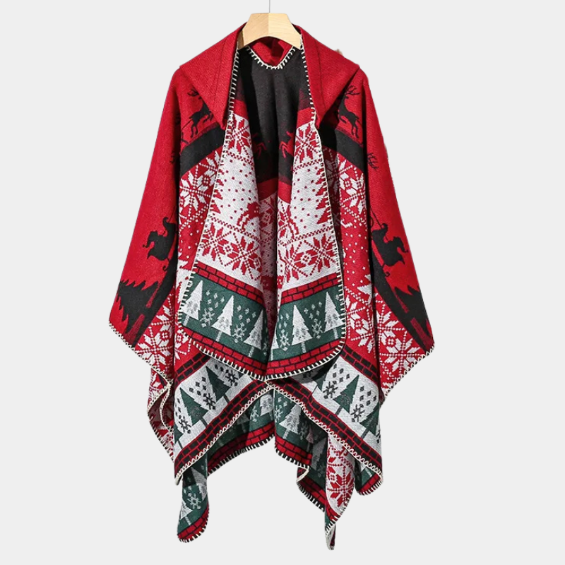 Poncho Homme Hiver - rouge