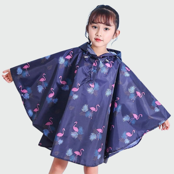Poncho De Pluie épais Pour Enfant – Unisexe, Couleur Unie – Boutonné, Ample Et Léger – Taille 146 (4-8 Ans) - 2