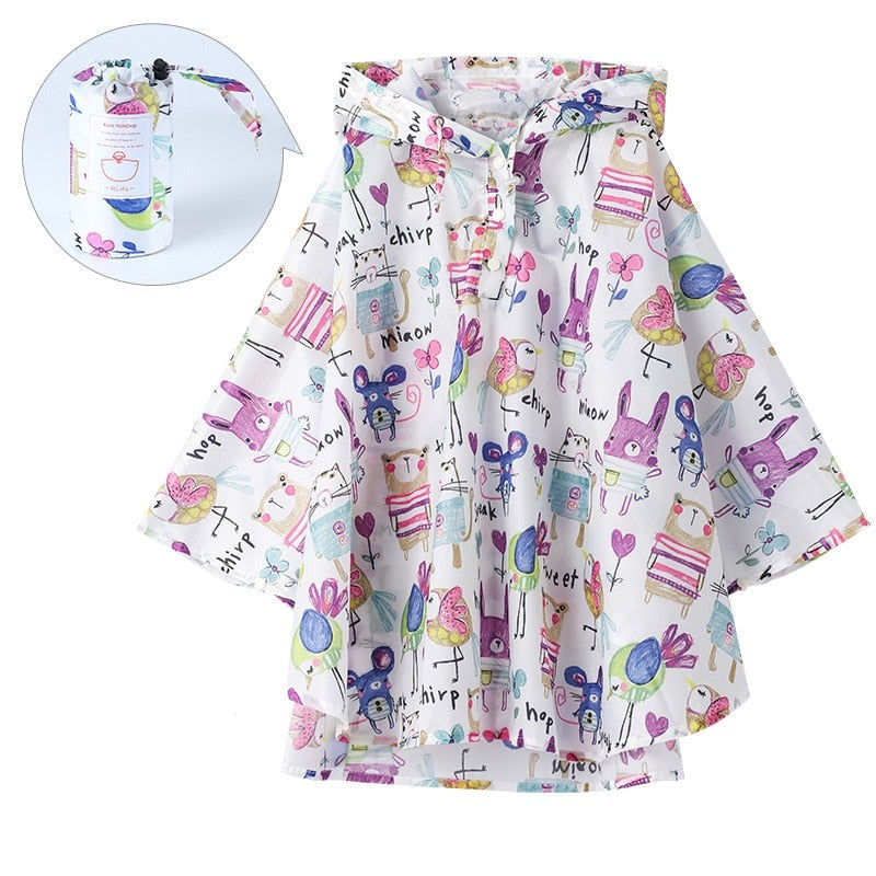 Poncho Pluie Fille Animaux