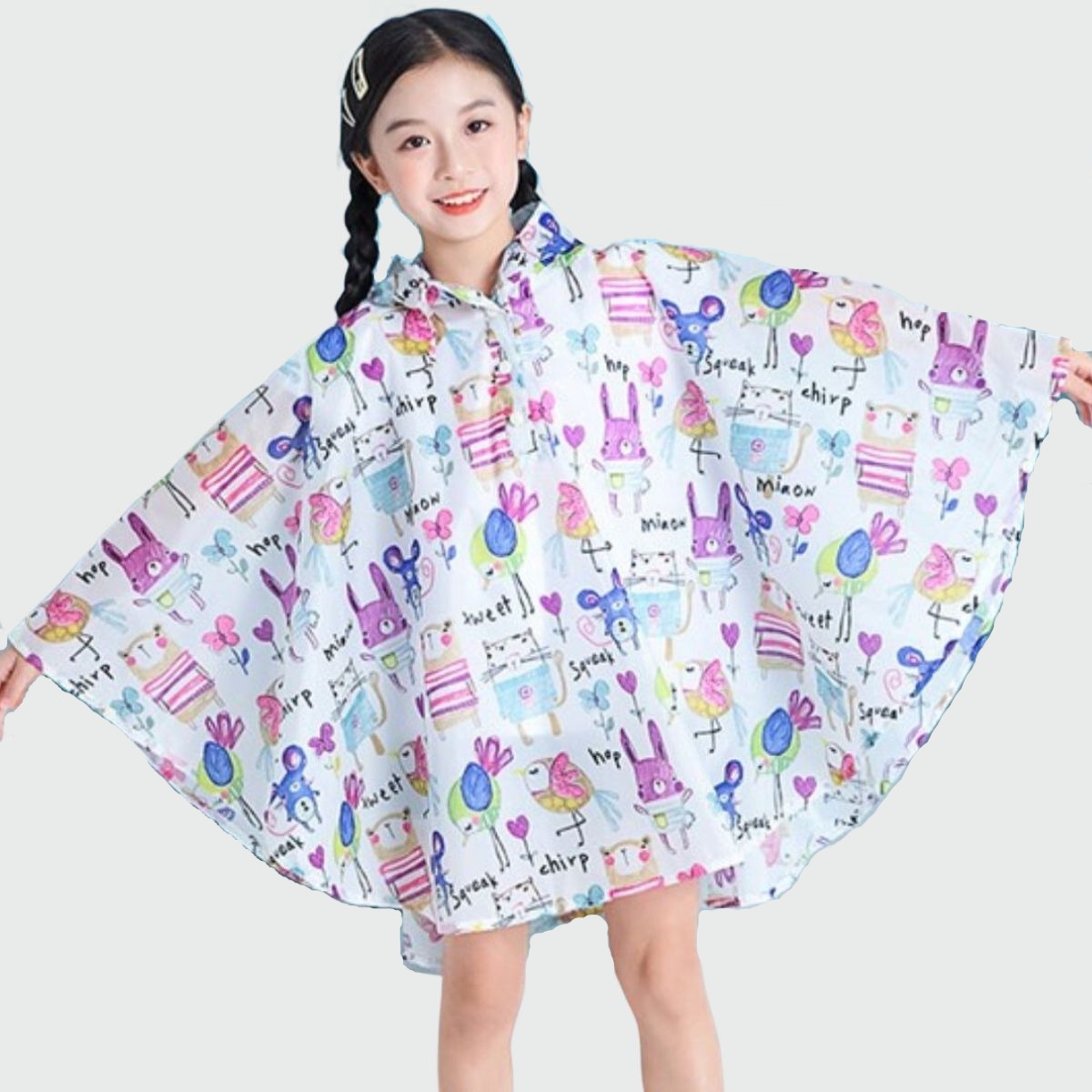 Poncho Pluie Fille Animaux - animaux / S