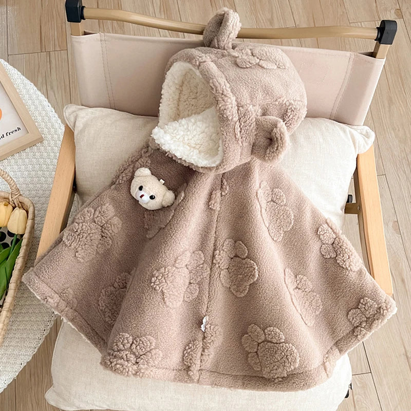 Poncho Polaire Bébé Ours - 0-3 ans