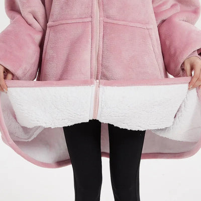 Poncho Polaire Femme Fermeture Eclair