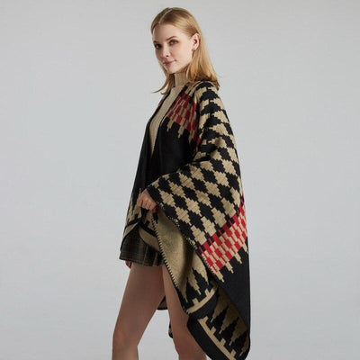 Cape Hiver Femme - noir & rouge