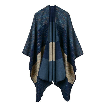 Cape Poncho Femme - bleu