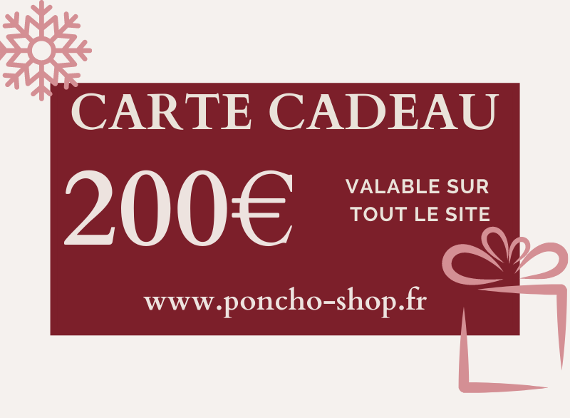 Carte Cadeau Poncho Shop - 200,00 €
