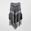 Poncho à Franges - gris