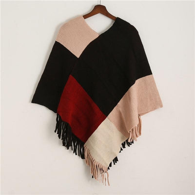 Poncho Carreaux - Rose