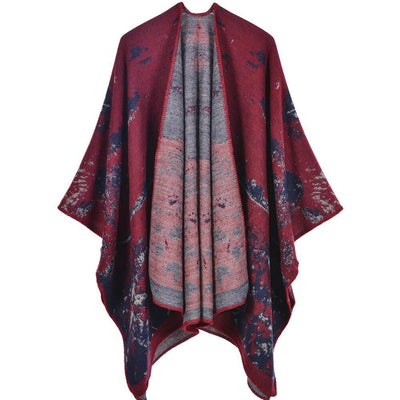 Poncho Chaud - bordeaux