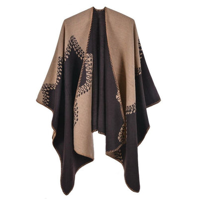 Poncho Doux Femme - marron