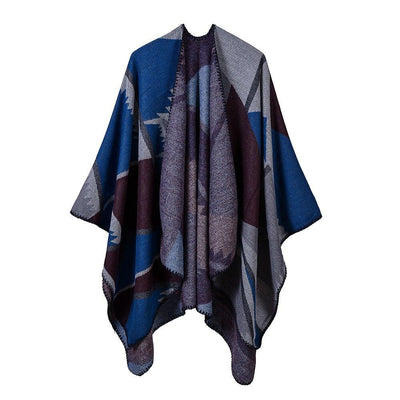 Poncho Femme Artistique - bleu