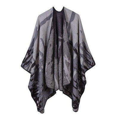 Poncho Femme Camouflage - Gris