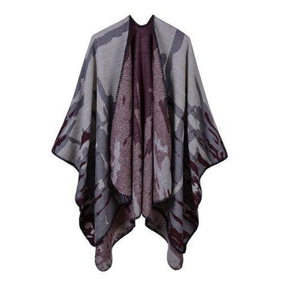 Poncho Femme Camouflage - Rouge Vin