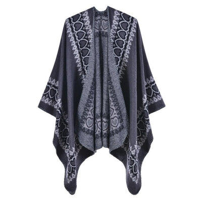 Poncho Femme Cœur - gris