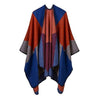 Poncho Femme Elégante Géométrie - Orange