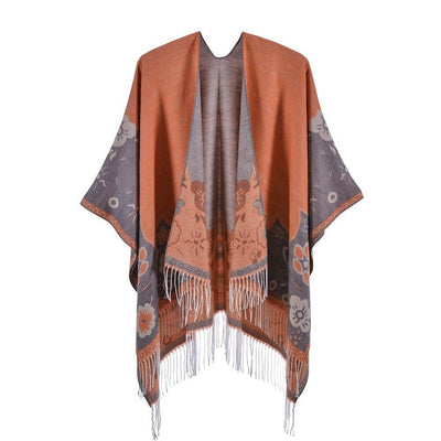 Poncho Femme Fleur Franges - 4