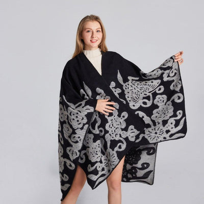 Poncho Femme Fleur Papillon