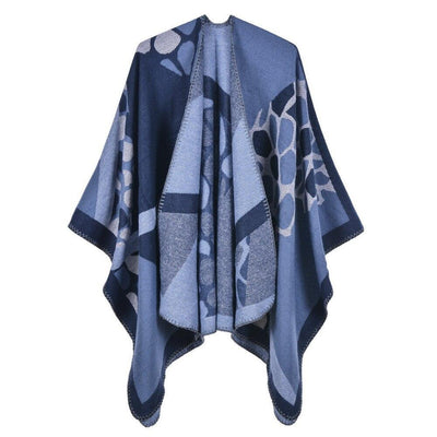 Poncho Femme Hiver Original - bleu