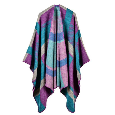 Poncho Femme Hiver - rose