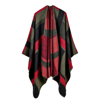 Poncho Femme Hiver - rouge