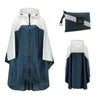 Poncho Femme Imperméable - Bleu océan & Blanc