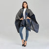 Poncho Femme Rayures & Carreaux