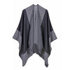 Poncho Femme Rayures - gris